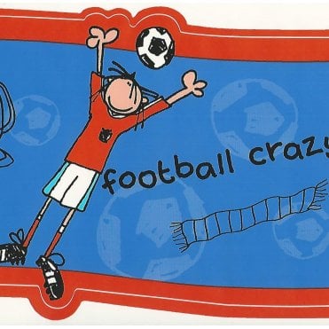 Football Crazy Blue Self Adhesive Scalloped Edge Border 61911