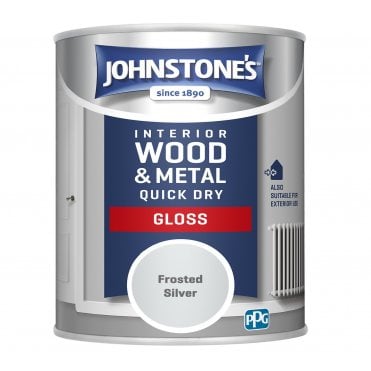 Frosted Silver Interior Wood & Metal Hardwearing Quick Dry Gloss Paint Can 750ml