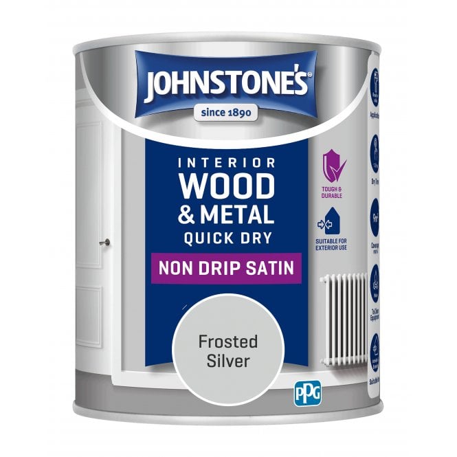 Frosted Silver Quick Dry Satin - Johnstones Interior Wood & Metal Paint