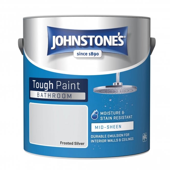 Frosted Silver Soft Sheen Emulsion - Johnstones Bathroom Mid Sheen Wall and Ceiling Paint