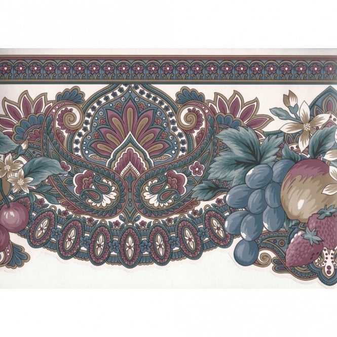 Fruit & Floral Trail Scalloped Multicoloured Border by Imperial SC3000B