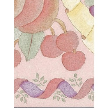 Fruit Vinyl Wallpaper Border in Pink by Coloroll 561811