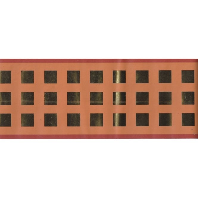 Funky Foils Self Adhesive Terracotta / Gold Border by Coloroll 19-315