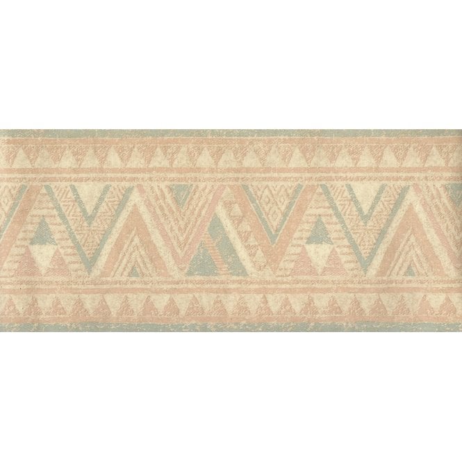 Geometric Peach / Green Border by Leyland 4107