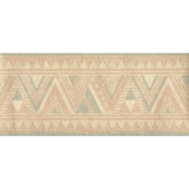 Geometric Peach / Green Border by Leyland 4107