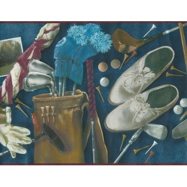 Imperial Scan | Golf Navy Wallpaper Border 241B63511
