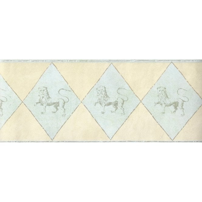 Greek Lion Cream / Duck Egg Border by Zodique 778413