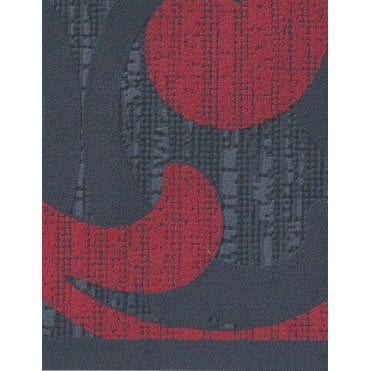 Half Damask Border Charcoal / Red by AS Creation 5827-13