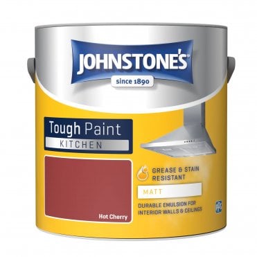 Hot Cherry Matt Emulsion - Johnstones Kitchen Matt Wall and Ceiling Paint