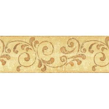 Illusions C Scroll Trail Yellow / Orange Border by Country Decor 3854B