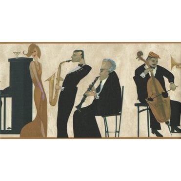Imperial Close Up | Jazz Band Gold Wallpaper Border By Imperial B63506