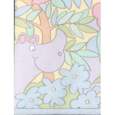 Jungle in Pastels Multicoloured 10 Metre Border by Coloroll 200253