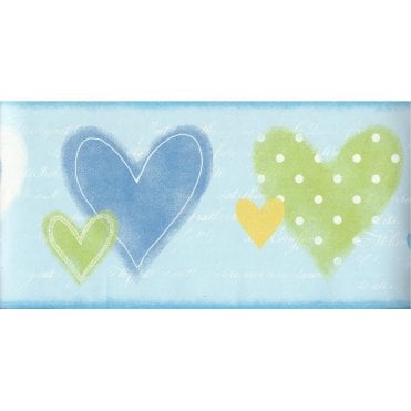 Just 4 Kids Hearts Blue Border by Galerie G90080