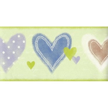 Just 4 Kids Hearts Green Border by Galerie G90081