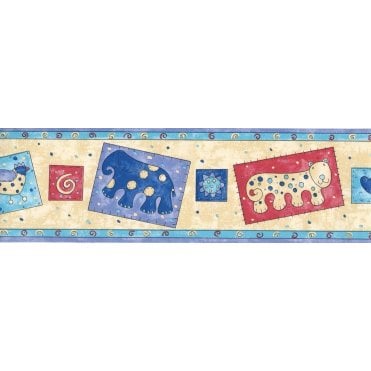 Kiddywinks Aqua / Cream Border by Wilson Wilcox 1400/37
