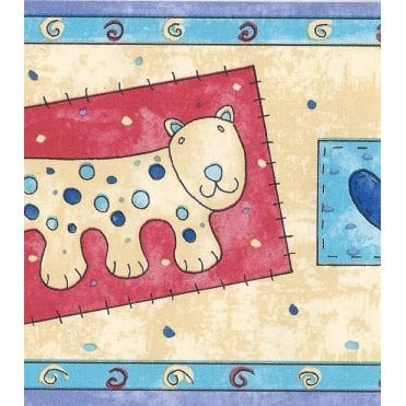 Kiddywinks Aqua / Cream Border by Wilson Wilcox 1400/37