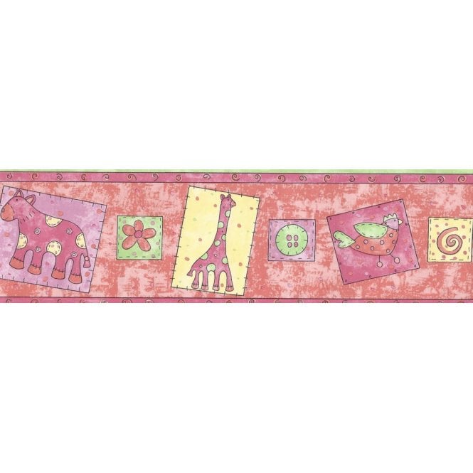Kiddywinks Pink / Lime Border by Wilson Wilcox 1400/11