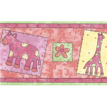 Kiddywinks Pink / Lime Border by Wilson Wilcox 1400/11