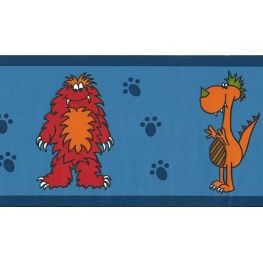 Kids Monsters Navy / Multi Wallpaper Border