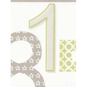 Kids Party Self Adhesive 123 Green / Blue Border by AS Creation 8956-22