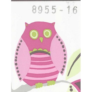 Kids Party Self Adhesive White / Pink Owls Border by AS Creation 8955-16