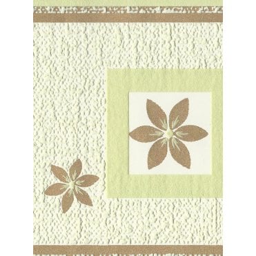 CLOSE UP Laverna Motif Beige / Green Border By AS Creation 5360-44