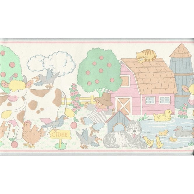 MacDonald Farm 10 Metre Pastel Border by Coloroll 930204