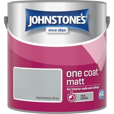Manhattan Grey Matt Emulsion - Johnstones One Coat Wall and Ceiling Paint