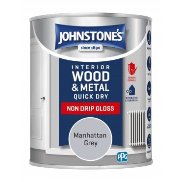 Manhattan Grey Quick Dry Gloss - Johnstones Interior Wood & Metal Paint