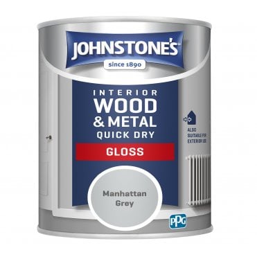 Manhattan Grey Quick Dry Gloss - Johnstones Interior Wood & Metal Paint