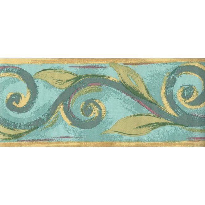 Marrakech Scroll Green Border by Crown 59215