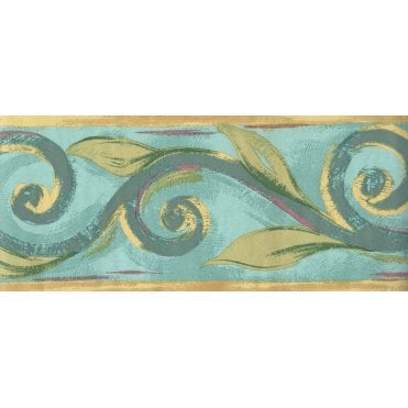 Marrakech Scroll Green Border by Crown 59215