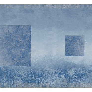 Modern Ombre Square Motif Blue / Silver 10 Metre Border by Brandenburger 308-7