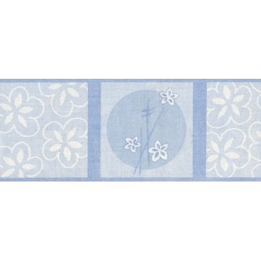 Modern Squares Daisy Blue Border by Holmes 232-41
