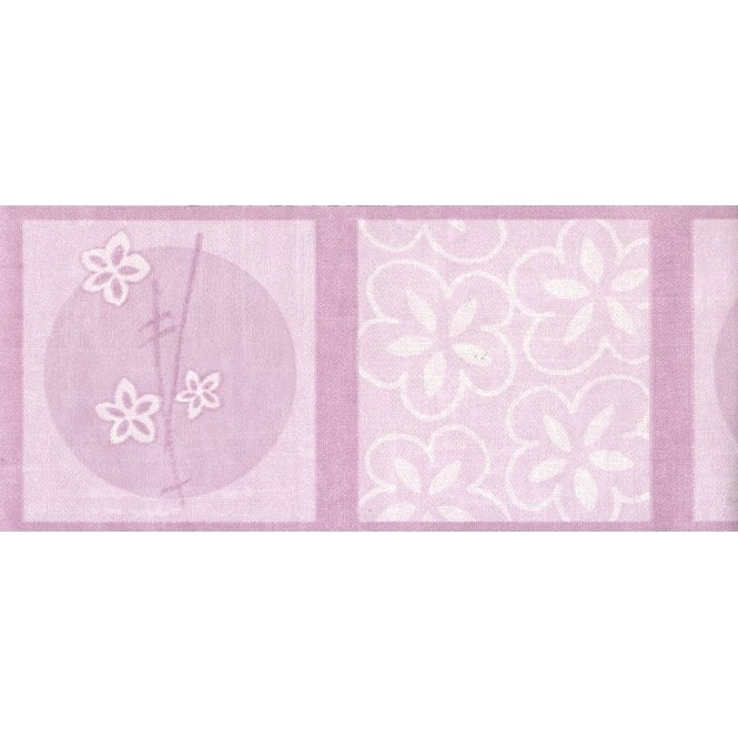 Modern Squares Daisy Pink Border by Holmes 232-42