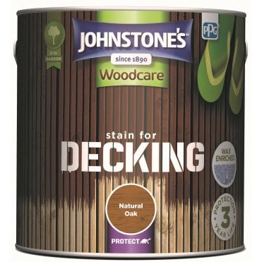 Natural Oak - Johnstone's Stain For Decking 2.5L