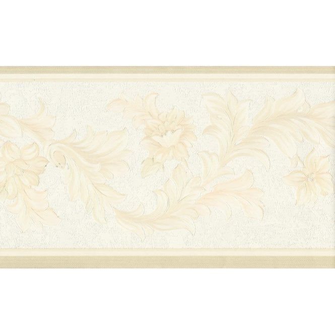 Neapolis 3 Silk Acanthus Scroll Ivory 10 Metre Border by Galerie 00301