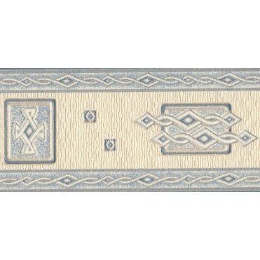 Norse Motifs Blue / Cream Textured Border by Rasch 522105