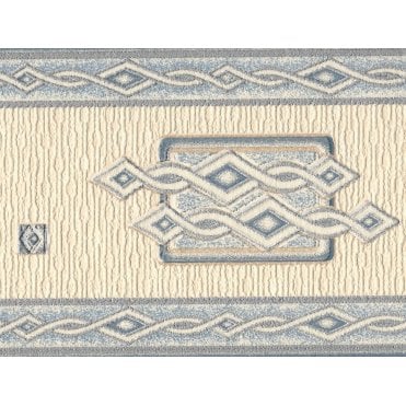 Norse Motifs Blue / Cream Textured Border by Rasch 522105