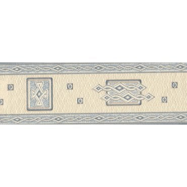 Norse Motifs Blue / Cream Textured Border by Rasch 522105