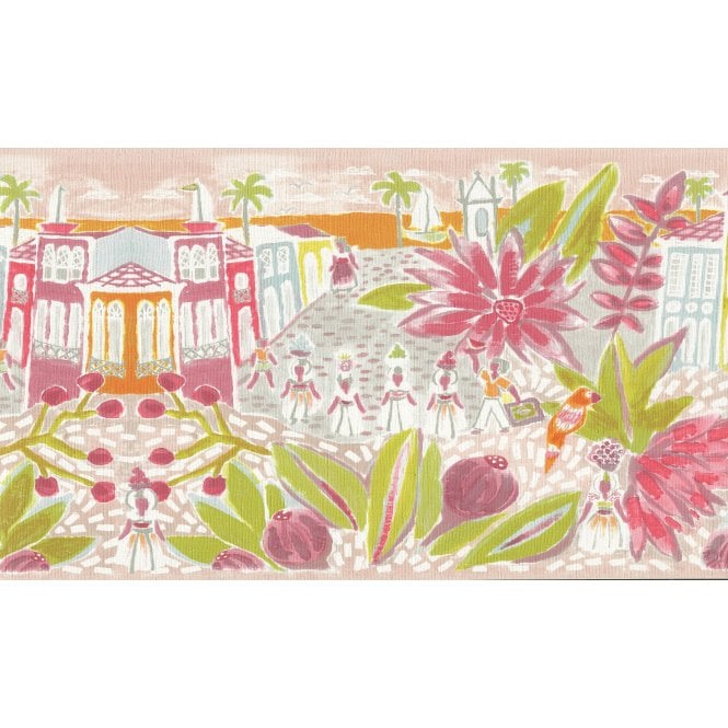 Oilily Home Pink / Multi City Border by AS Creation 96130-2