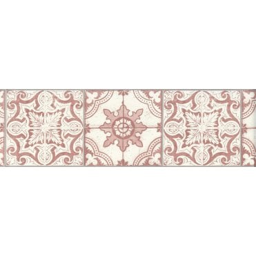 Only Borders 10 Tile White / Red Self Adhesive Border 3651-62