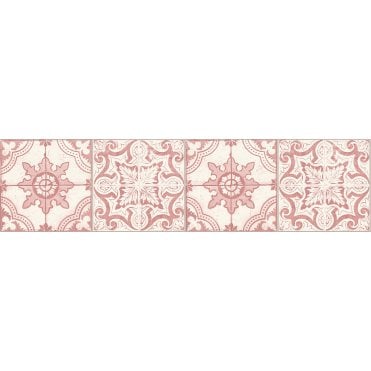 Only Borders 10 Tile White / Red Self Adhesive Border 3651-62