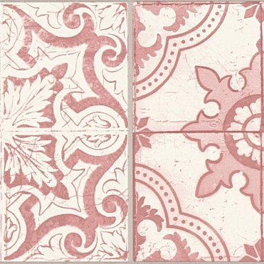 Only Borders 10 Tile White / Red Self Adhesive Border 3651-62