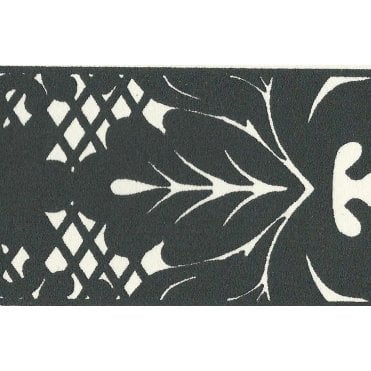 CLOSE UP Only Borders Damask Narrow Black / White Border By AS Creation 96214-1