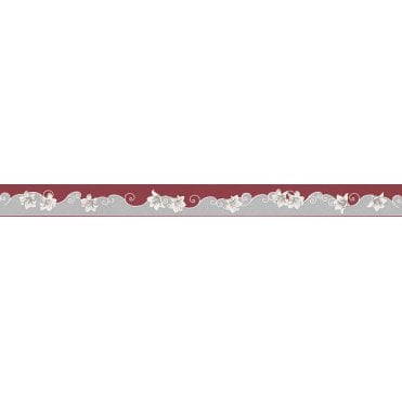 Only Borders Floral Narrow Red / Grey Border by AS Creation 96211-2