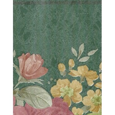 Palace Gardens Flowers and Fruit Green 10 Metre Border by Fine Decor B5252