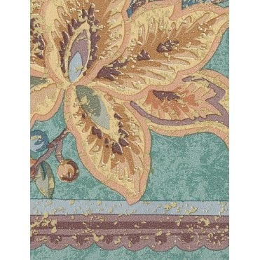 Palace Gardens Jacobean Floral Green 10 Metre Vinyl Border By Fine Decor B5236