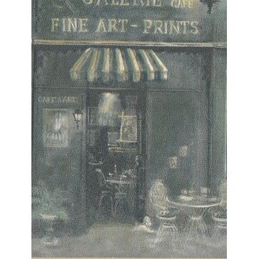 Parisian Cafe Blue / Cream Border By Rosedale KK79366