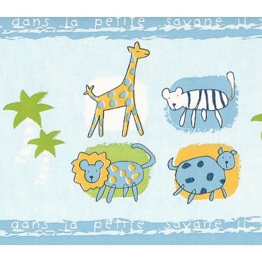 Petit Animals Blue Self Adhesive Border by Lutece 12024201